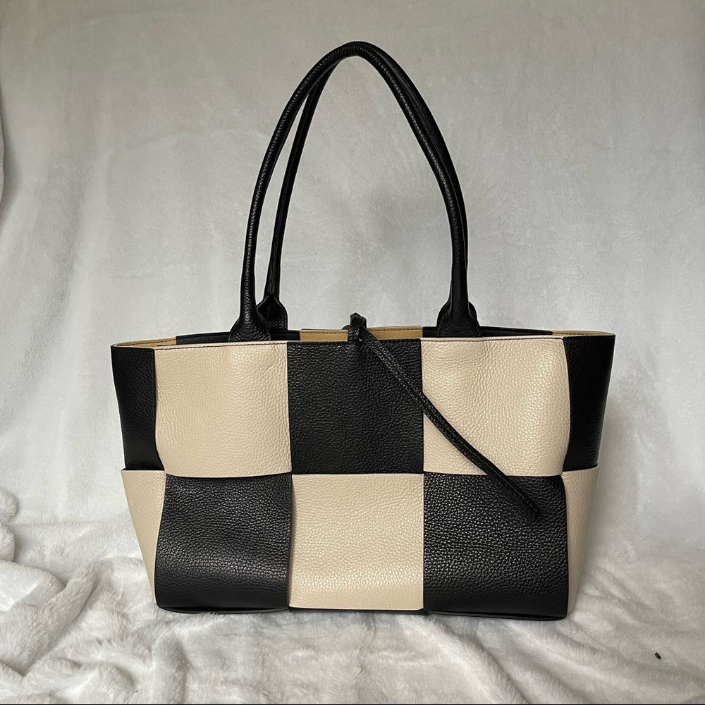 Le Borse de Giulia Large leather checkered tote bag